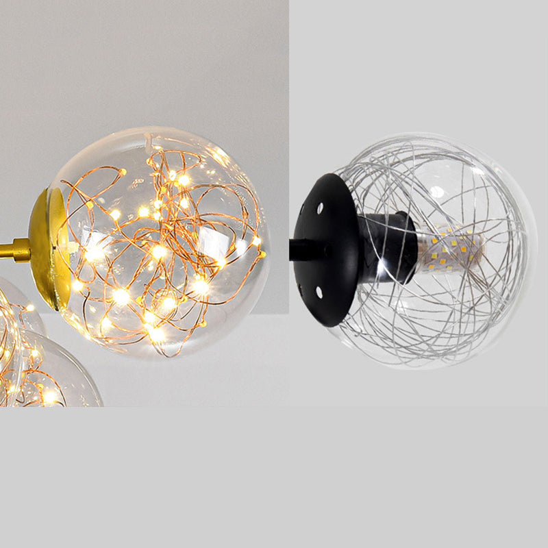Gouden ronde inbouwlamp, moderne LED-plafondlamp van acryl met bolglazen kap