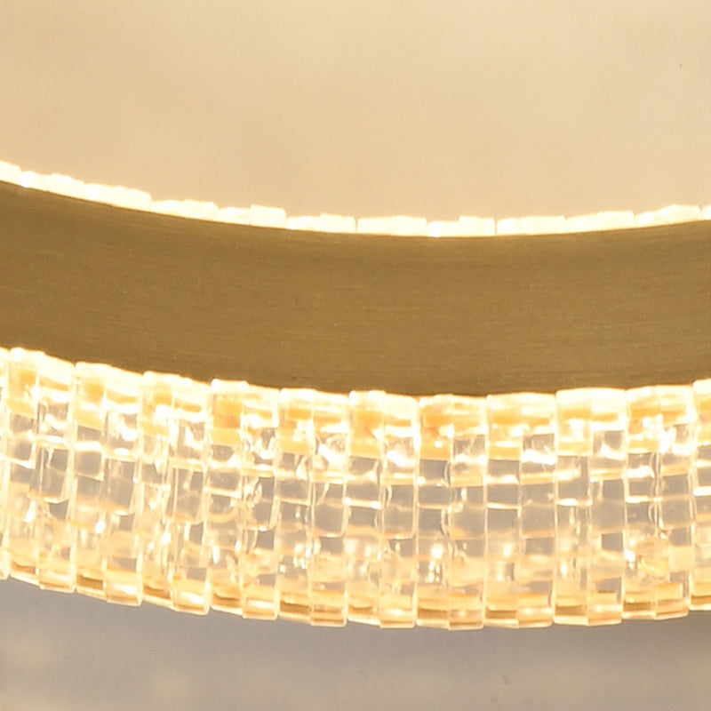Gouden ronde inbouwlamp, moderne LED-plafondlamp van acryl met bolglazen kap