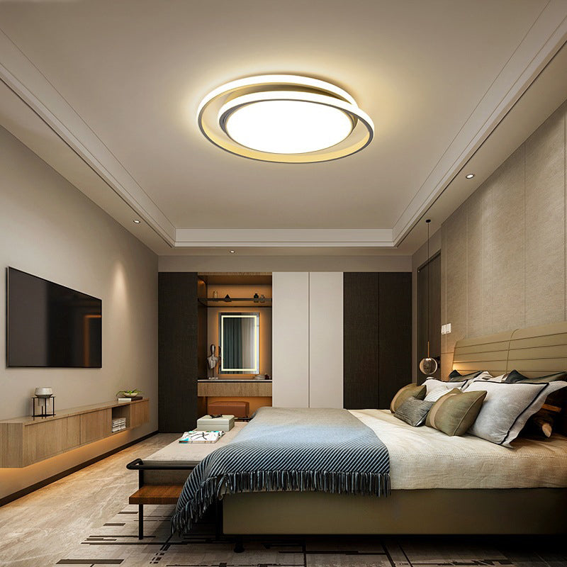 Circle Ring Flush Mount Ceiling Light Modern Simplicity Ceiling Mount Light Fixture for Bedroom