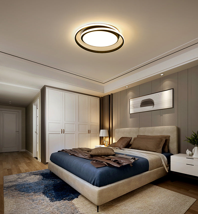 Circle Ring Flush Mount Ceiling Light Modern Simplicity Ceiling Mount Light Fixture for Bedroom