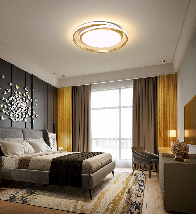Circle Ring Flush Mount Ceiling Light Modern Simplicity Ceiling Mount Light Fixture for Bedroom