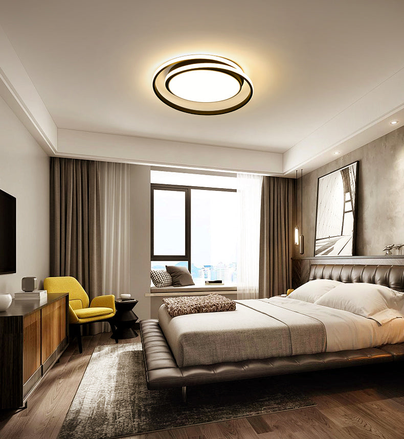 Circle Ring Flush Mount Ceiling Light Modern Simplicity Ceiling Mount Light Fixture for Bedroom