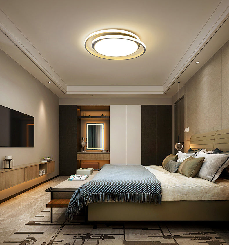 Circle Ring Flush Mount Ceiling Light Modern Simplicity Ceiling Mount Light Fixture for Bedroom
