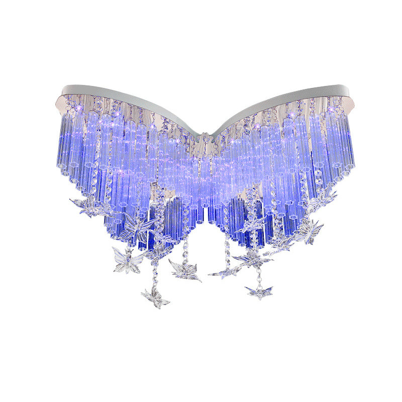 Edelstahl Papilionaceous LED Deckenleuchte im modernen Romantik-Stil Crystal Flush Mount für Schlafzimmer