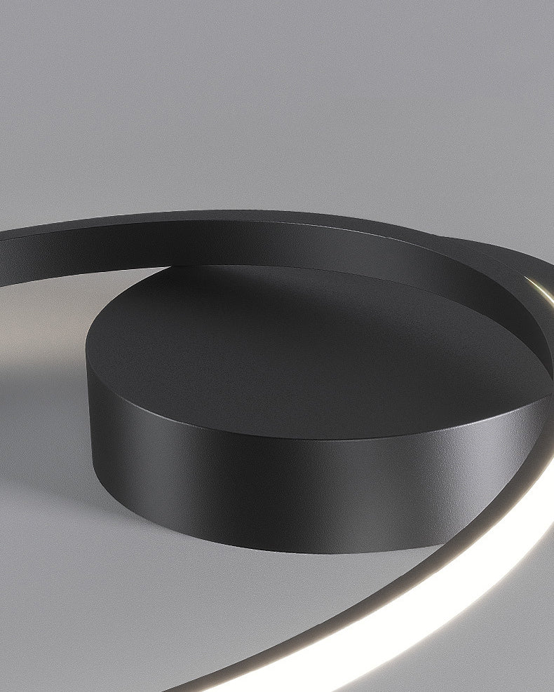 Kadervormige LED Plafondlamp Minimalistische Metalen Slaapkamer Flush Mount Licht met Glass Shade