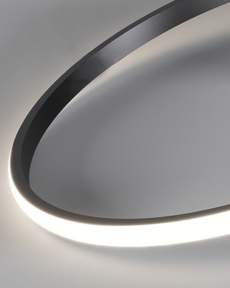 Kadervormige LED Plafondlamp Minimalistische Metalen Slaapkamer Flush Mount Licht met Glass Shade