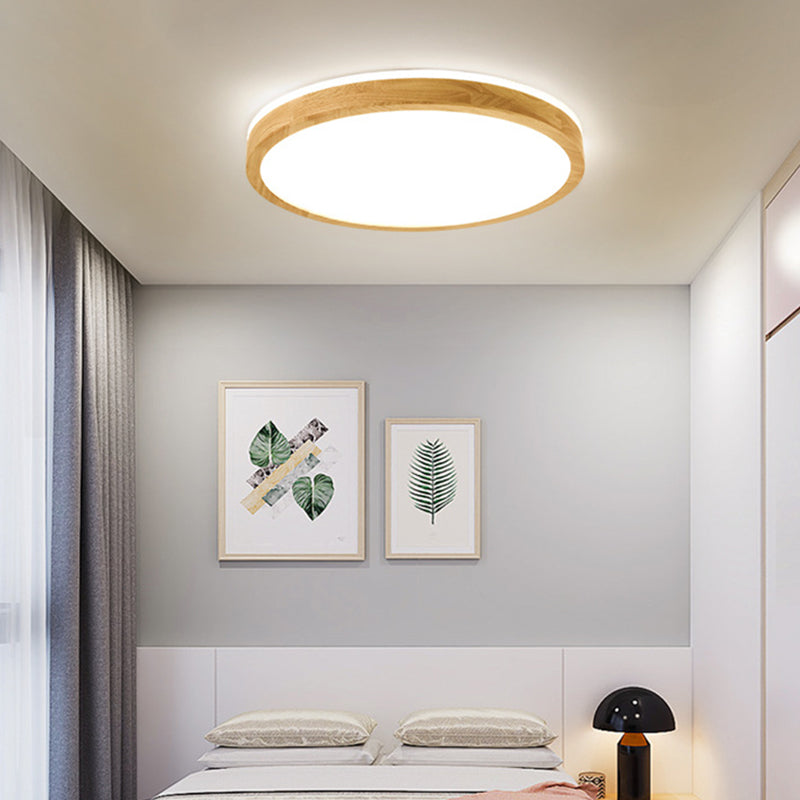 1 lichte houten plafondverlichtingsarmaturen Moderne slaapkamer inbouwplafondverlichtingsarmaturen