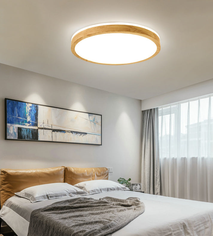 1 lichte houten plafondverlichtingsarmaturen Moderne slaapkamer inbouwplafondverlichtingsarmaturen