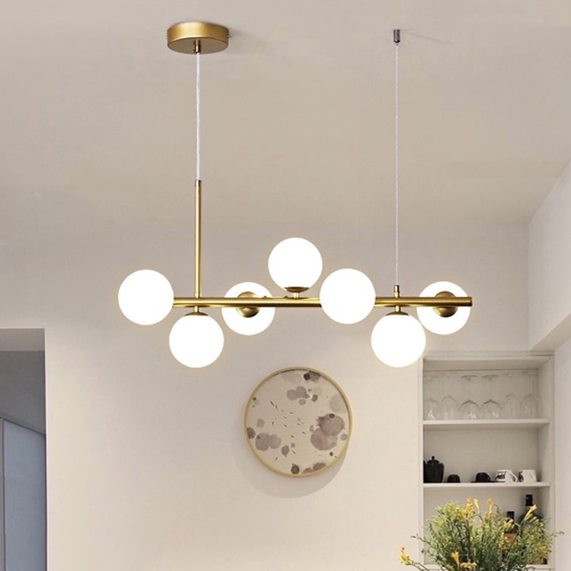 Spherical Glass Island Chandelier Light Nordic Style Chandelier Lighting Fixture