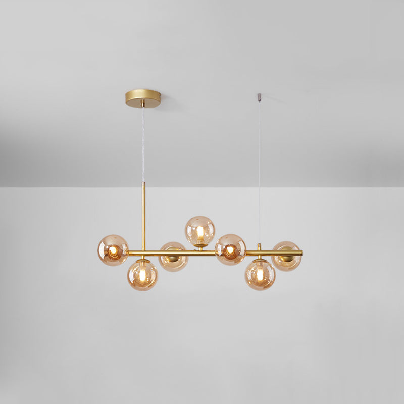 Spherical Glass Island Chandelier Light Nordic Style Chandelier Lighting Fixture