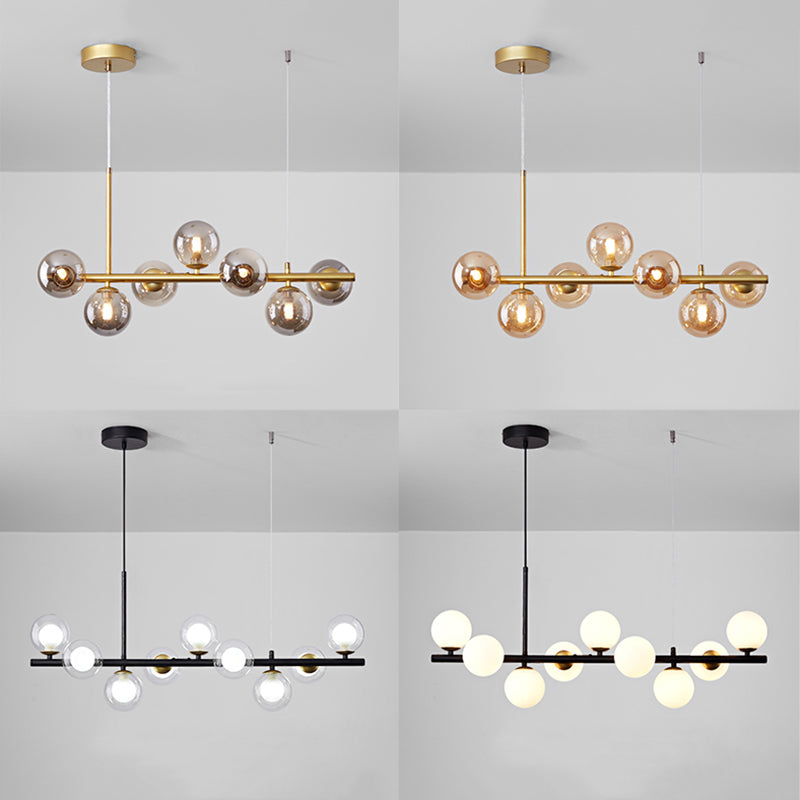 Spherical Glass Island Chandelier Light Nordic Style Chandelier Lighting Fixture