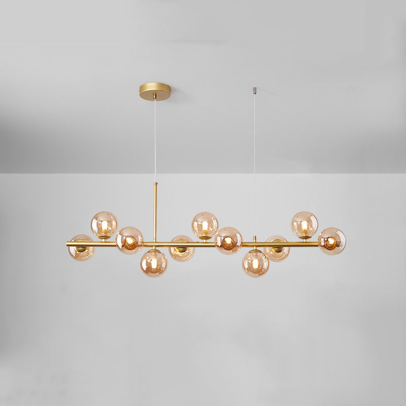Spherical Glass Island Chandelier Light Nordic Style Chandelier Lighting Fixture