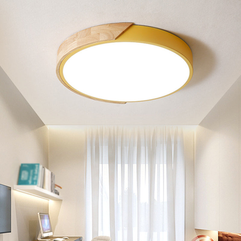Ultra-dunne Ronde Led Flush Mount Plafond Licht Modern Minimalistische Macaron Stijl Gangpad Slaapkamer Studie Oogbescherming Lampen