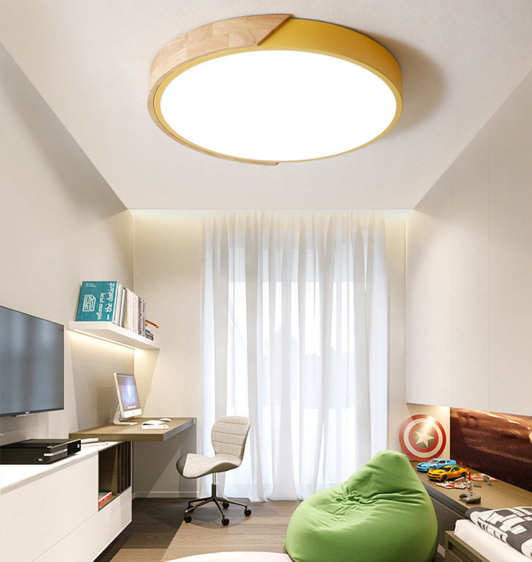 Ultra-dunne Ronde Led Flush Mount Plafond Licht Modern Minimalistische Macaron Stijl Gangpad Slaapkamer Studie Oogbescherming Lampen