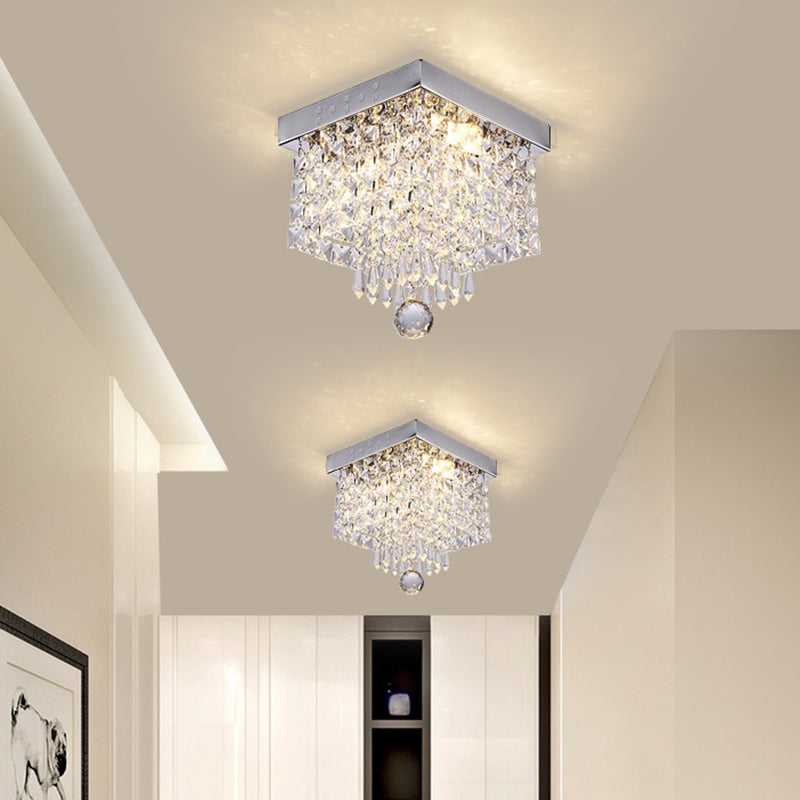 Roestvrijstalen witte LED-plafondlamp in moderne, beknopte stijl Kristallen inbouwmontage voor gang