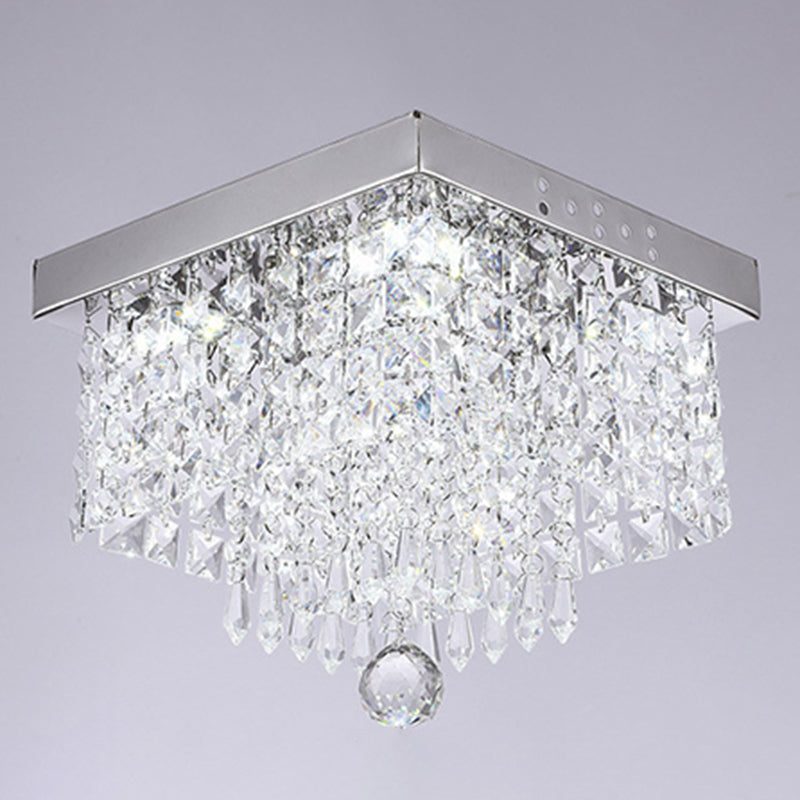 Roestvrijstalen witte LED-plafondlamp in moderne, beknopte stijl Kristallen inbouwmontage voor gang