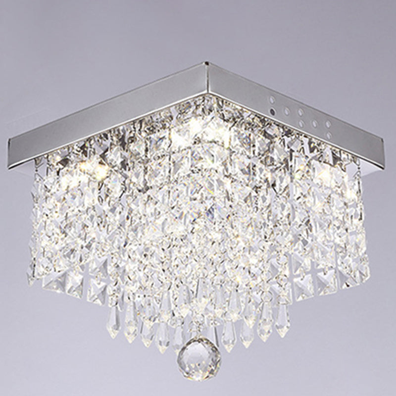 Roestvrijstalen witte LED-plafondlamp in moderne, beknopte stijl Kristallen inbouwmontage voor gang