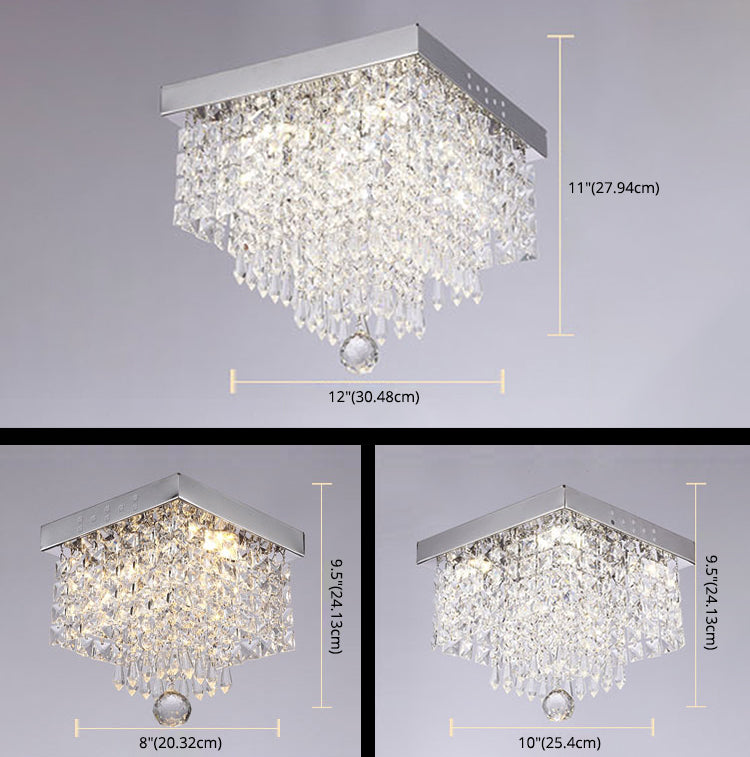 Roestvrijstalen witte LED-plafondlamp in moderne, beknopte stijl Kristallen inbouwmontage voor gang