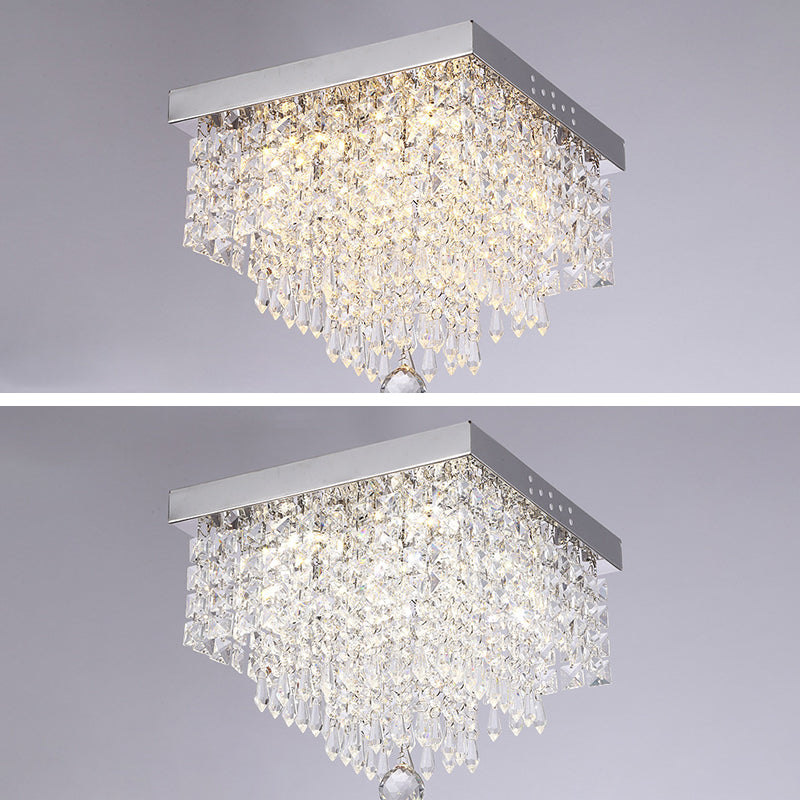 Roestvrijstalen witte LED-plafondlamp in moderne, beknopte stijl Kristallen inbouwmontage voor gang