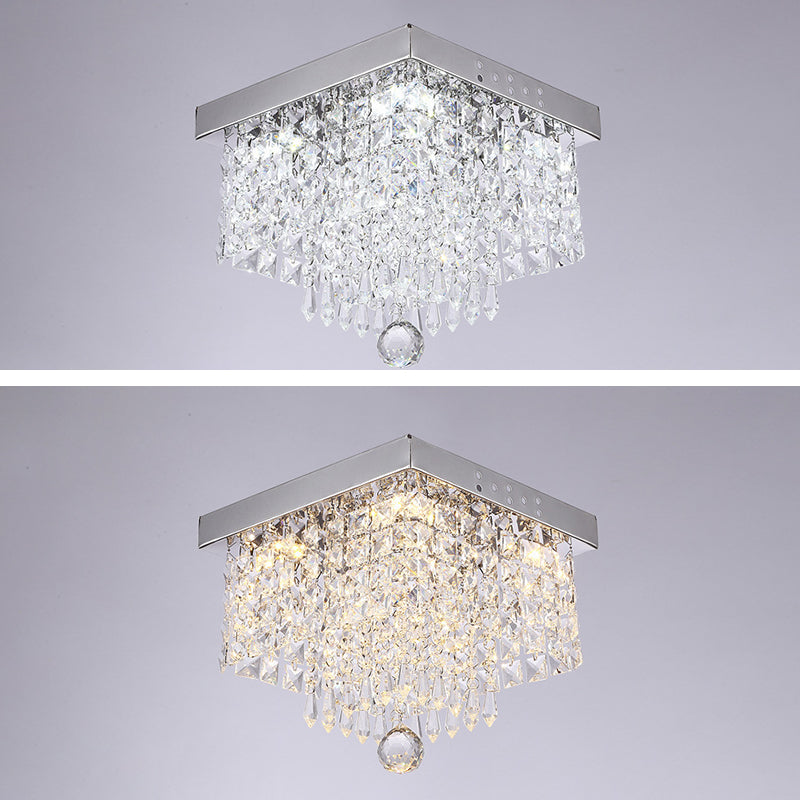 Roestvrijstalen witte LED-plafondlamp in moderne, beknopte stijl Kristallen inbouwmontage voor gang