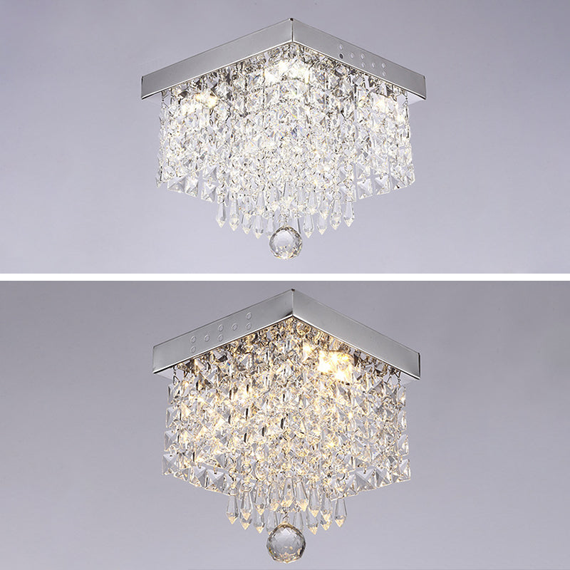 Roestvrijstalen witte LED-plafondlamp in moderne, beknopte stijl Kristallen inbouwmontage voor gang