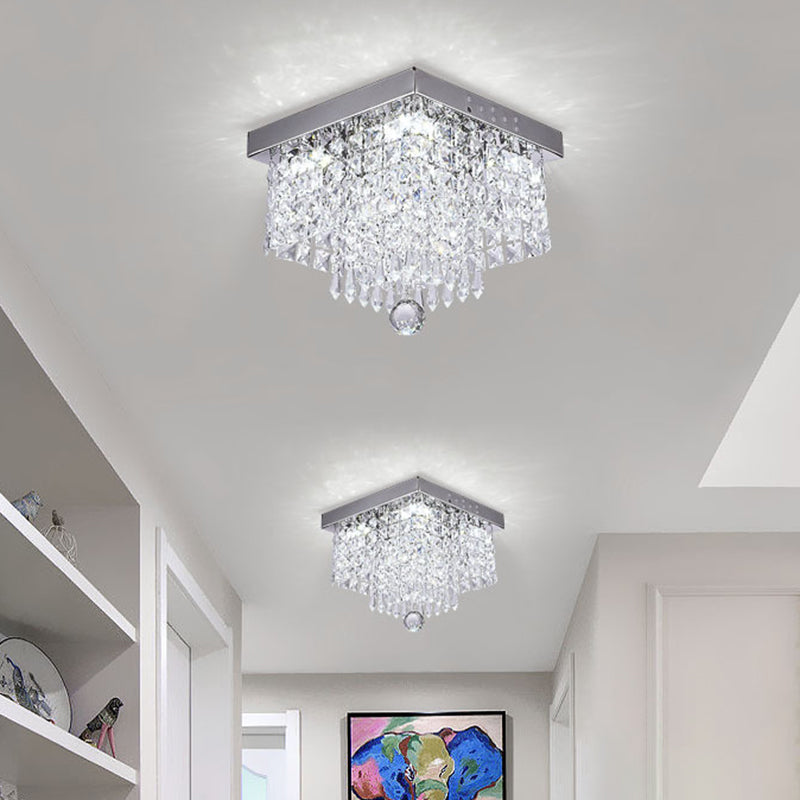 Roestvrijstalen witte LED-plafondlamp in moderne, beknopte stijl Kristallen inbouwmontage voor gang