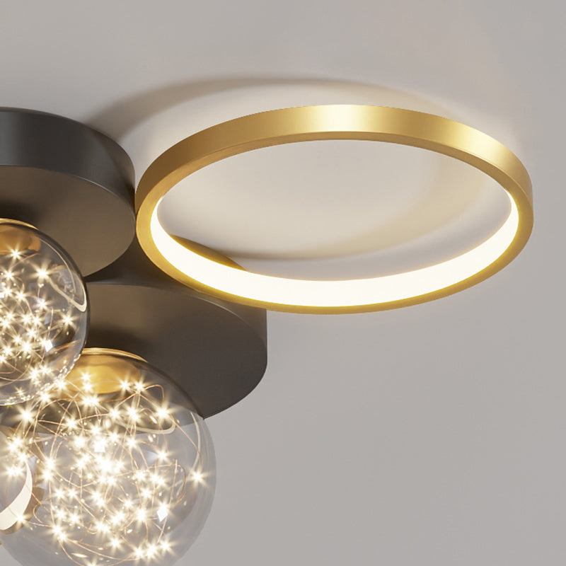 Moderne plafondlamp LED-cirkellicht Zwart Creatief foyerslaapkamerlicht