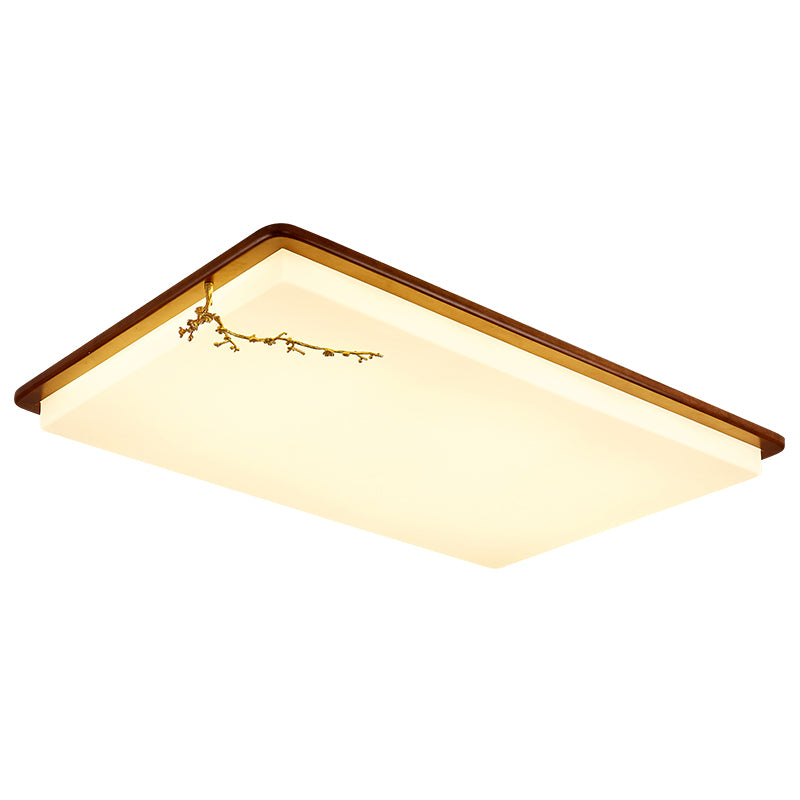 Moderne stijl houten LED-inbouwlamp Woonkamer plafondmontage met 1 licht