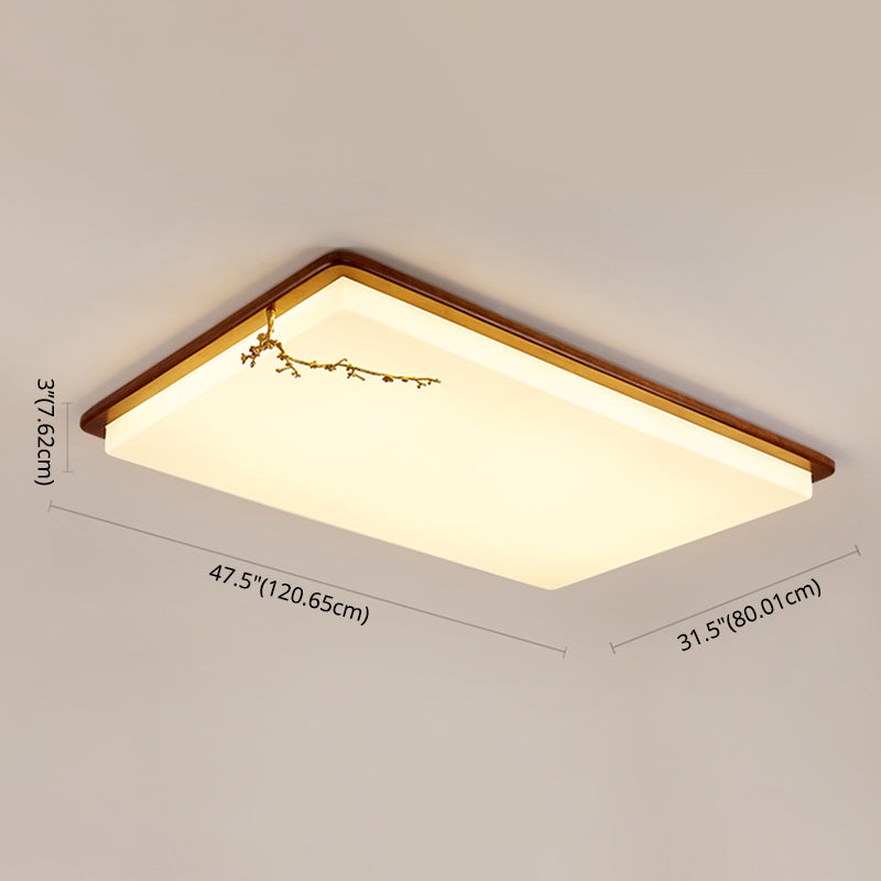 Moderne stijl houten LED-inbouwlamp Woonkamer plafondmontage met 1 licht