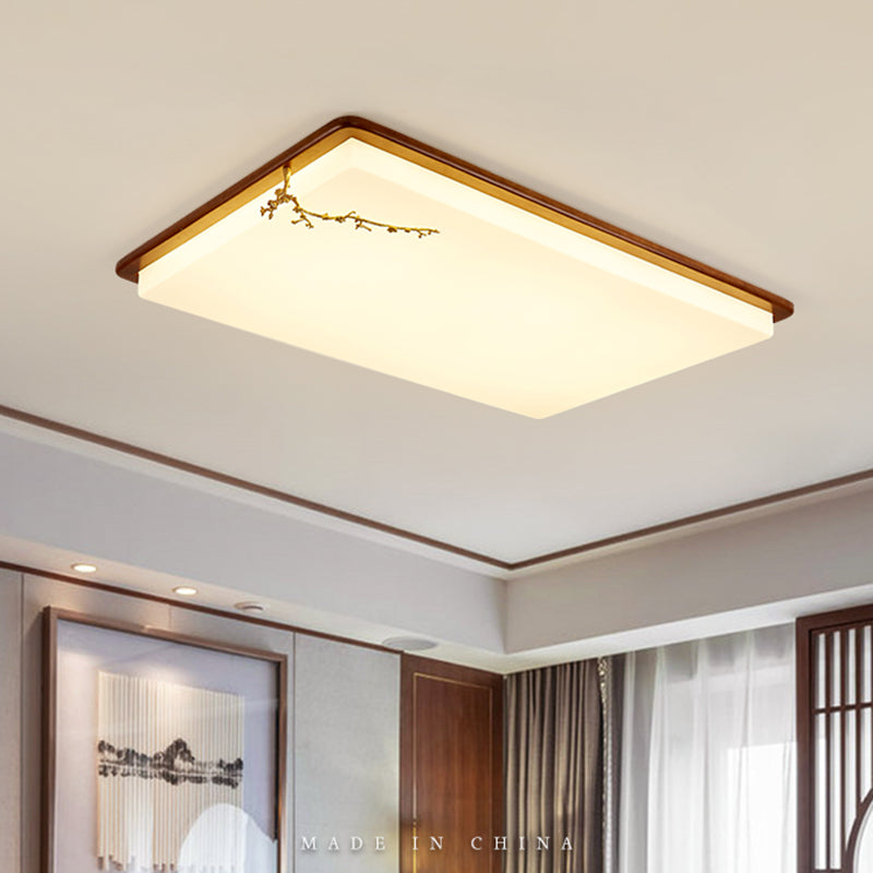 Moderne stijl houten LED-inbouwlamp Woonkamer plafondmontage met 1 licht