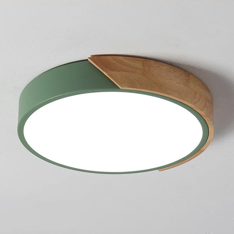 Nordic Houten Plafond Licht Moderne Minimalistische Macaron Creatieve Slaapkamer Woonkamer Kinderkamer Ronde Led lampen