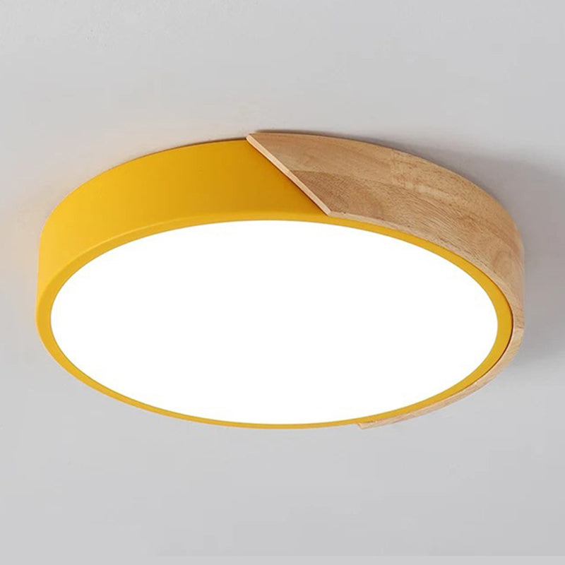 Nordic Houten Plafond Licht Moderne Minimalistische Macaron Creatieve Slaapkamer Woonkamer Kinderkamer Ronde Led lampen