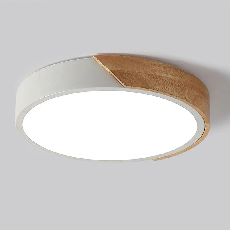 Nordic Houten Plafond Licht Moderne Minimalistische Macaron Creatieve Slaapkamer Woonkamer Kinderkamer Ronde Led lampen