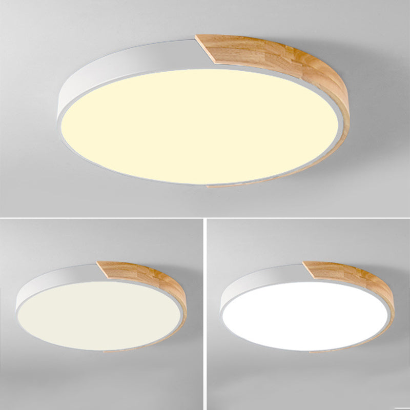Nordic Houten Plafond Licht Moderne Minimalistische Macaron Creatieve Slaapkamer Woonkamer Kinderkamer Ronde Led lampen