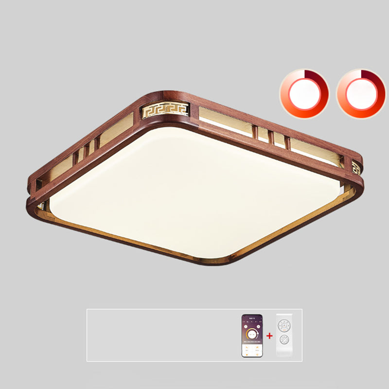 Minimalist Wood Flush Mount 1-Light LED Flush Mount Ceiling Light for Living Room