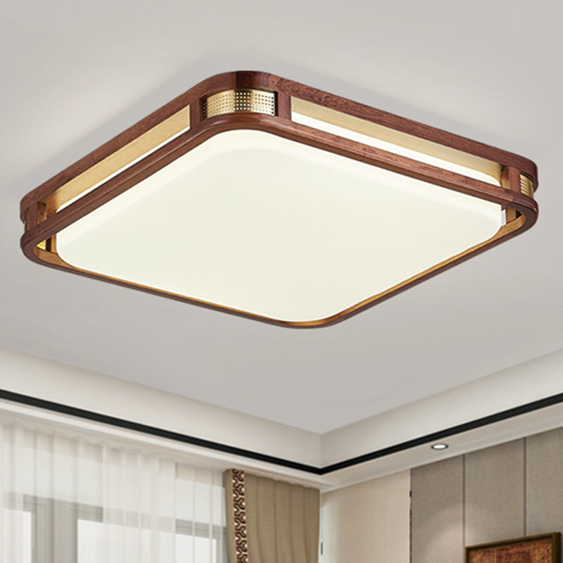 Minimalist Wood Flush Mount 1-Light LED Flush Mount Ceiling Light for Living Room