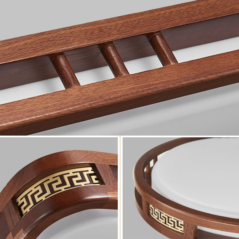 Minimalist Wood Flush Mount 1-Light LED Flush Mount Ceiling Light for Living Room