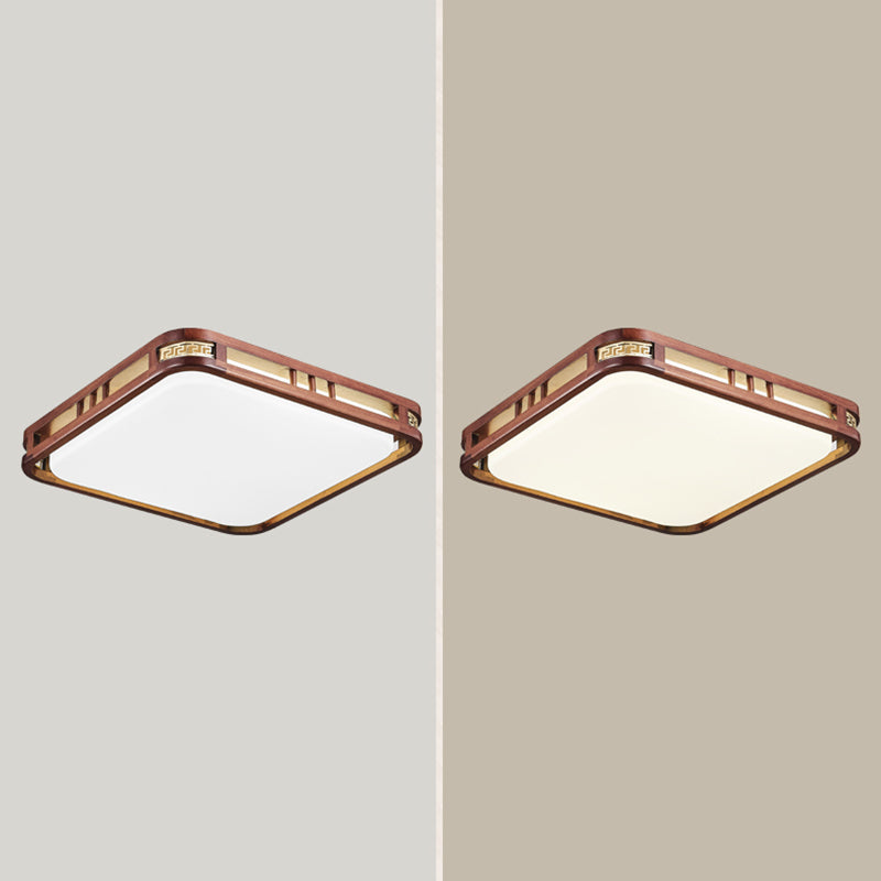 Minimalist Wood Flush Mount 1-Light LED Flush Mount Ceiling Light for Living Room