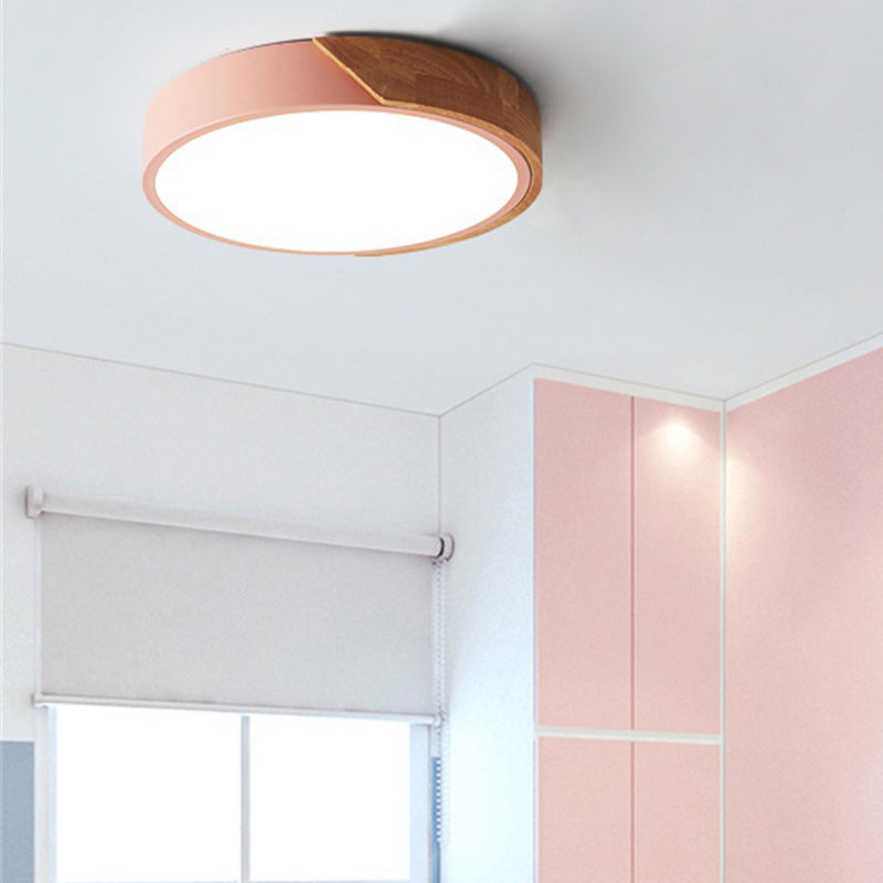 Ultra-thin Round Led Flush Mount Ceiling Light Modern Minimalist Macaron Style Aisle Balcony Bedroom Study Lamps