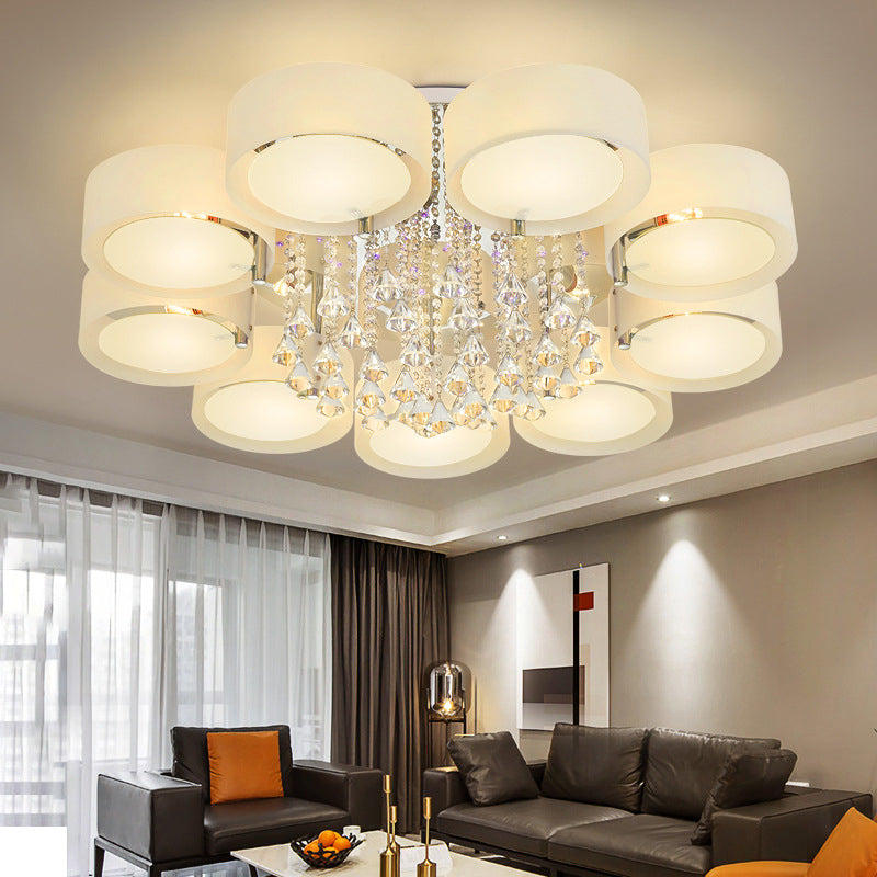 White Sputnik LED SEMI FLUSH MONTICO IN MODERNO LIGUATO CRIDULO CRIDUALE CONCITO con tonalità acrilica