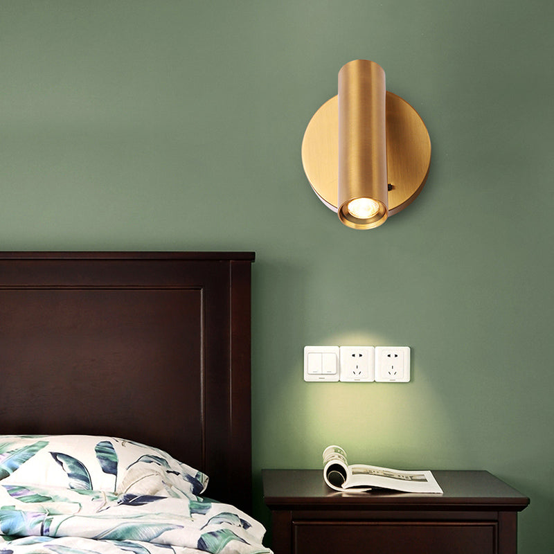 4.3" H Simplicity Bedside LED Reading Lamp Modern Style Spotlight Wall Sconce with Round Metal Base