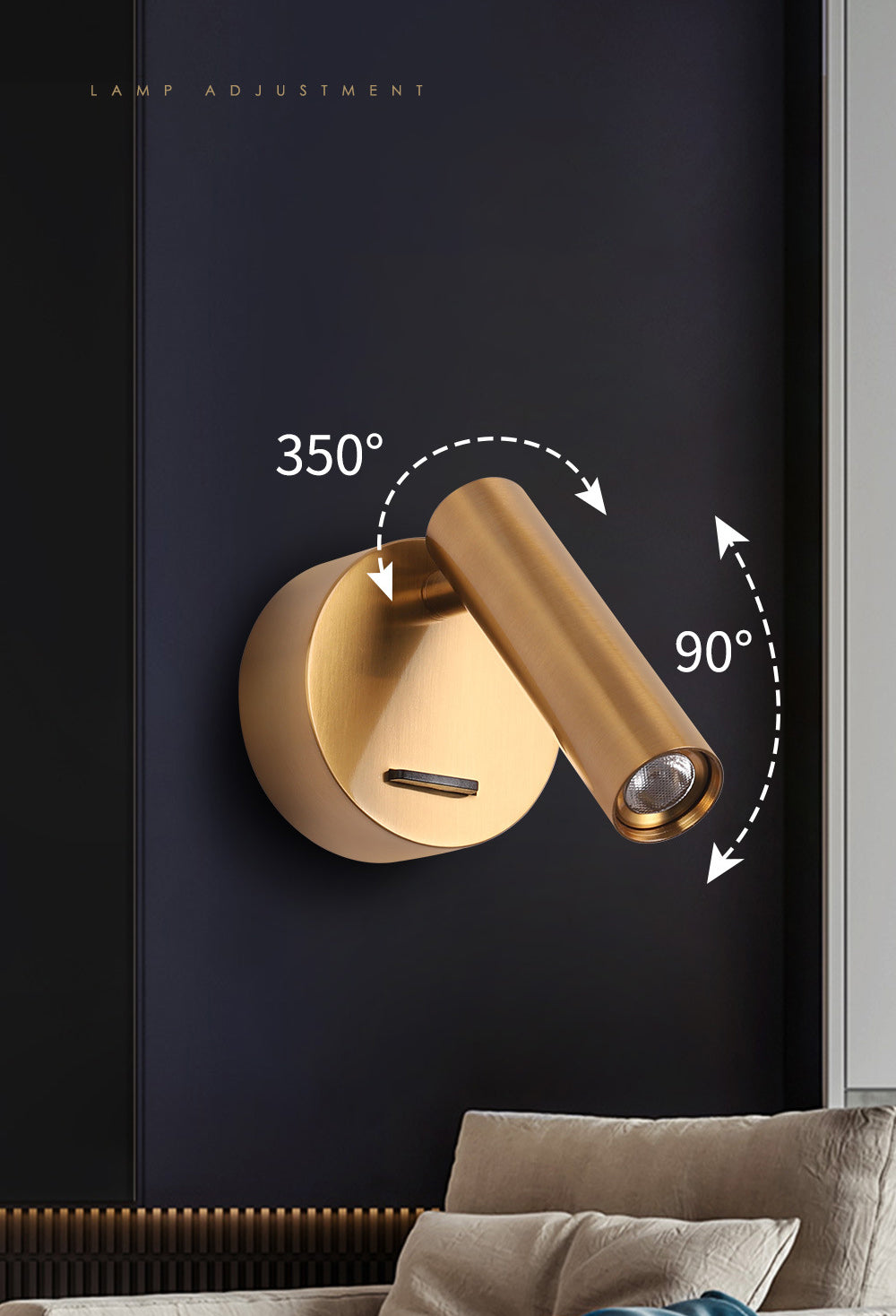 4.3 "H Simplicidad Lámpara de lectura LED LEITLE MODERNA MALLE DE MUALLA DE MUALLA CON BASE DE METAL REDUCTO