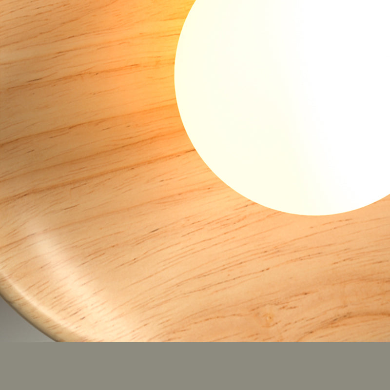 Plafoniera contemporanea da incasso circolare in legno a 1 luce LED