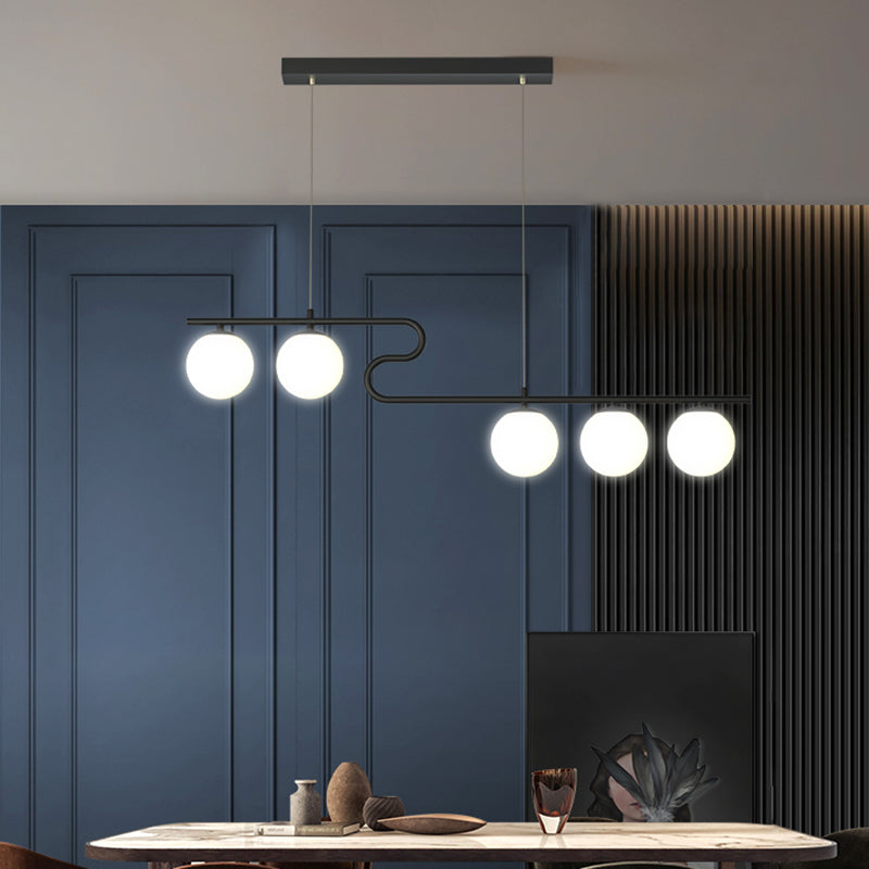Global Dinning Room Island Chandelier Light Glass Modern-Style Island Ceiling Light