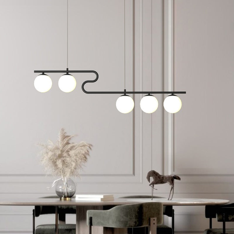 Global Dinning Room Island Chandelier Light Glass Modern-Style Island Ceiling Light