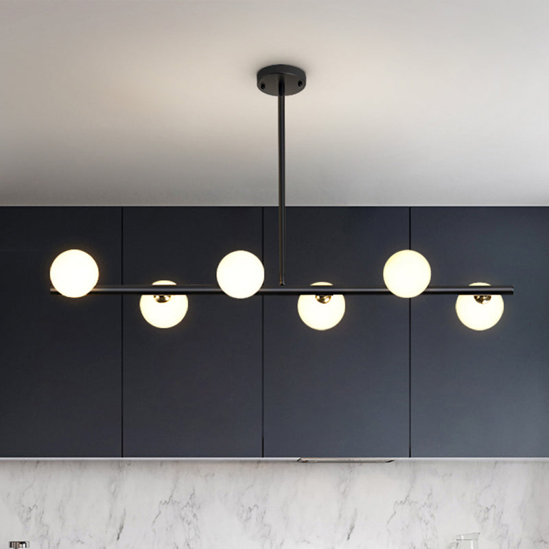 Round-Shaped Island Lighting Idea Nordic-Style Glass Chandelier Lighting Fixture