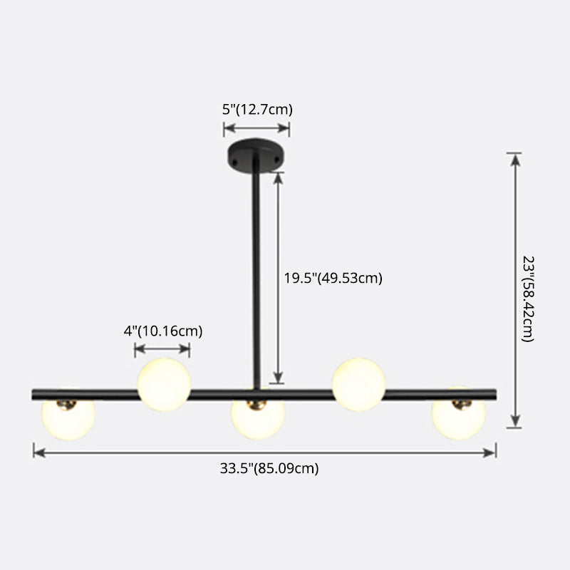 Round-Shaped Island Lighting Idea Nordic-Style Glass Chandelier Lighting Fixture