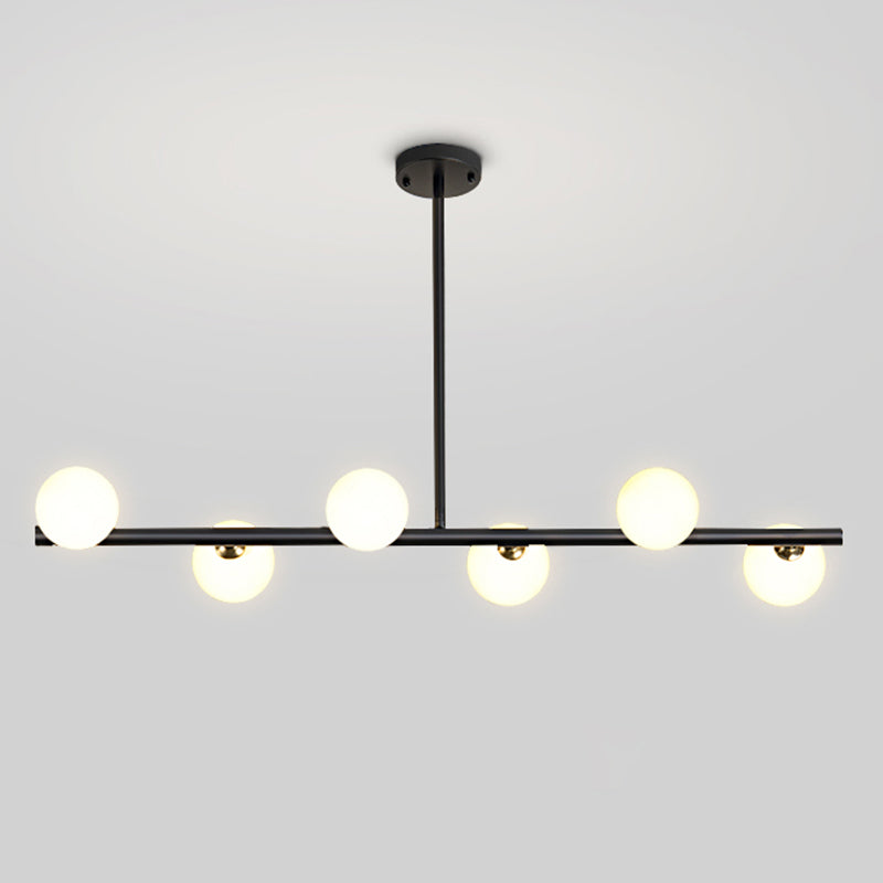 Round-Shaped Island Lighting Idea Nordic-Style Glass Chandelier Lighting Fixture