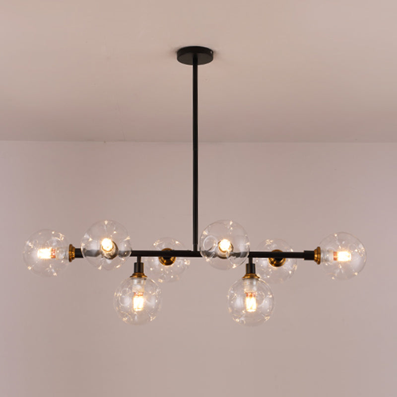 Kitchen Island Pendant Light Nordic Style Island Lighting Fixture with Orb Glass Shade