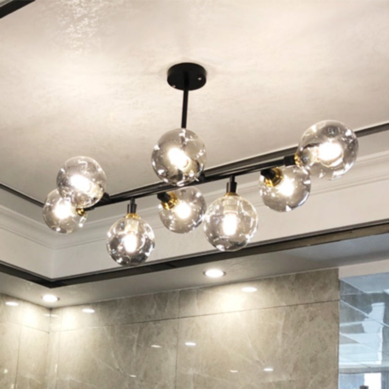 Kitchen Island Pendant Light Nordic Style Island Lighting Fixture with Orb Glass Shade